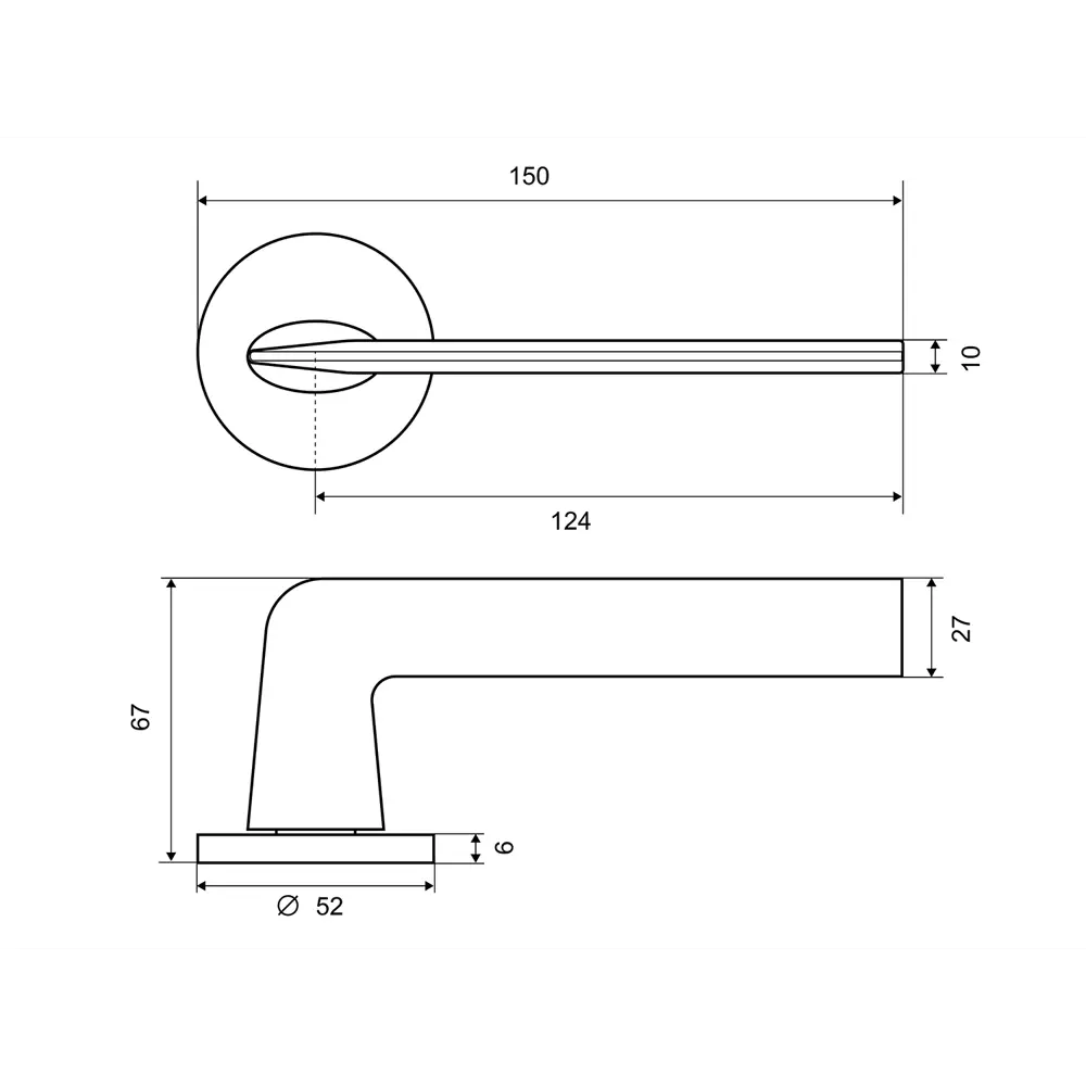 Дверные ручки Palladium Z 111 GF, без запирания, комплект, цвет графит STLM-2059913 - Вид №3