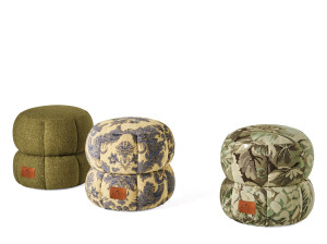 Круглый пуф из ткани