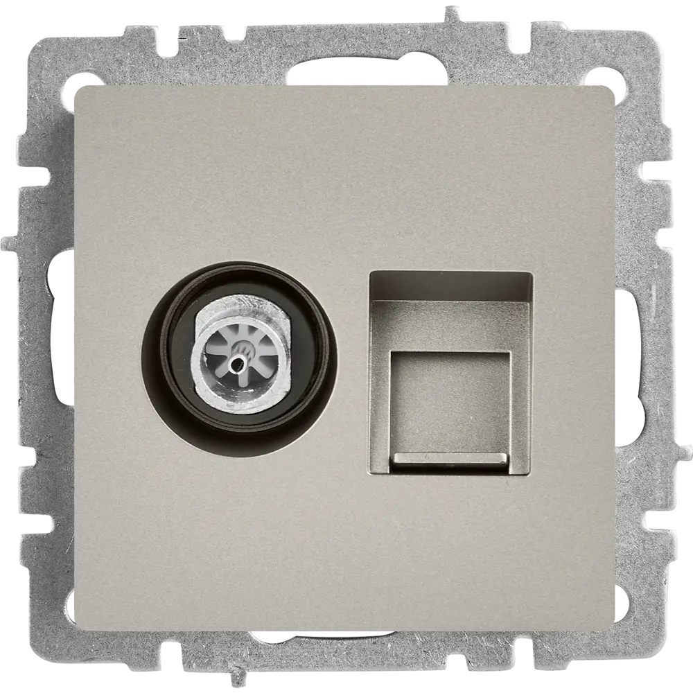 Розетка TV IEK Brite для скрытого монтажа с подключением RJ45 87761612 STLM-1111484