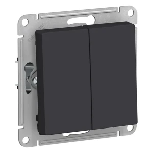 90017431 Выключатель встраиваемый Systeme Electric AtlasDesign ATN001051 2 клавиши цвет карбон STLM-1511965