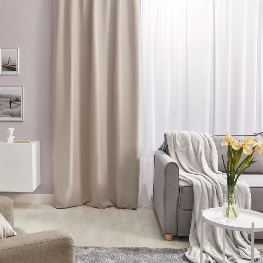 INSPIRE Arel - Готовая штора димаут с лентой 140×280 см серо-коричневый 84855309 STLM-0056157