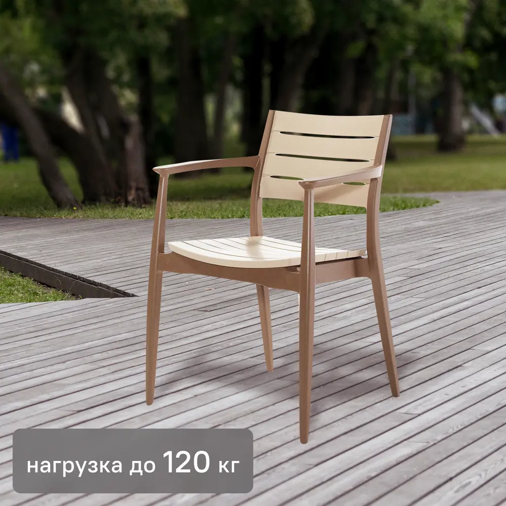 Кресло Novussi Regnum 82x58 см пластик цвет кофейный/капучино Santreyd STLM-2147547