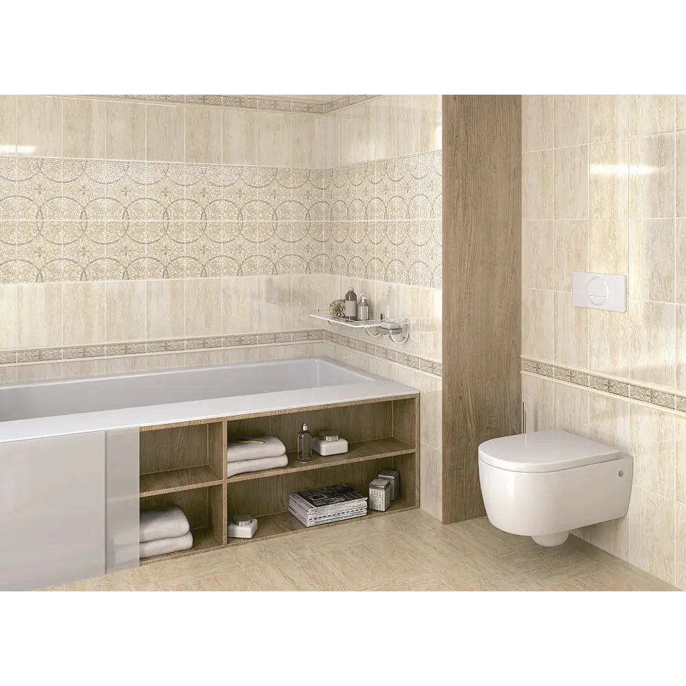 Глазурованный керамогранит Kerama Marazzi Травертин 30x30 см 1.44 м² матовый цвет бежевый STLM-2141488 - Вид №4