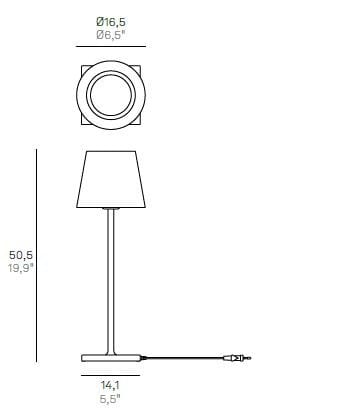 Заливка формы алюминия настольная лампа Zafferano Poldina230V ARCH-00114599 - Вид №4