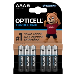 Батарейка алкалиновая Opticell Turbo Max LR03 AAA 6 шт.