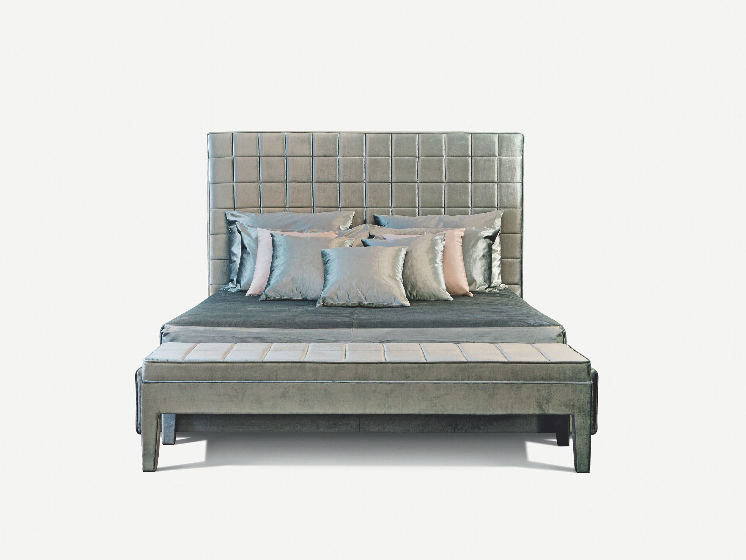 Кожаная или тканевая кровать с высоким изголовьем OASIS LUBECCA ARCH-00023122 - Вид №1