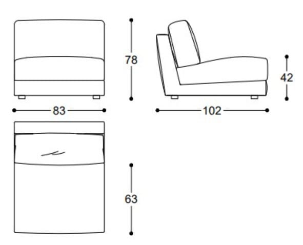 Угловой диван из ткани BLACK TIE DANTE ARCH-00076456 - Вид №2