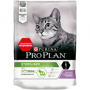 ПР0049856 Корм для кошек для стерилизованных и кастрированных, индейка сух. 200 г Pro Plan