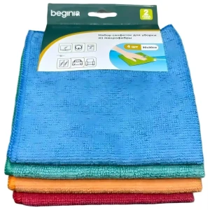 Салфетка для уборки BEGINIA микрофибра 30x30 см 4 шт