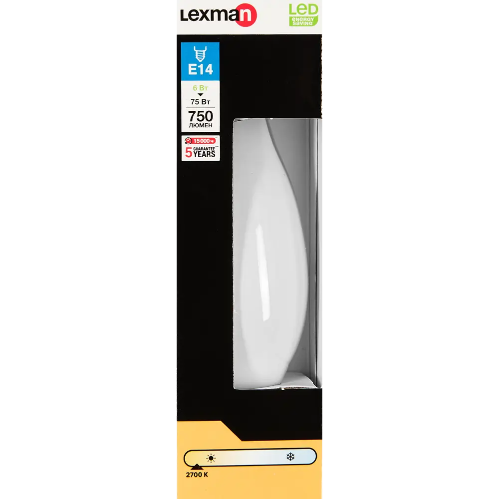 LEXMAN LED-лампа E14 свеча на ветру с теплым белым светом 82991685 STLM-0911380 - Вид №3