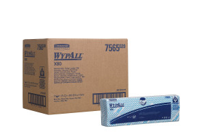 18846414 Протирочный материал WypAll X80 сложенные, синий 7565 Kimberly-Clark