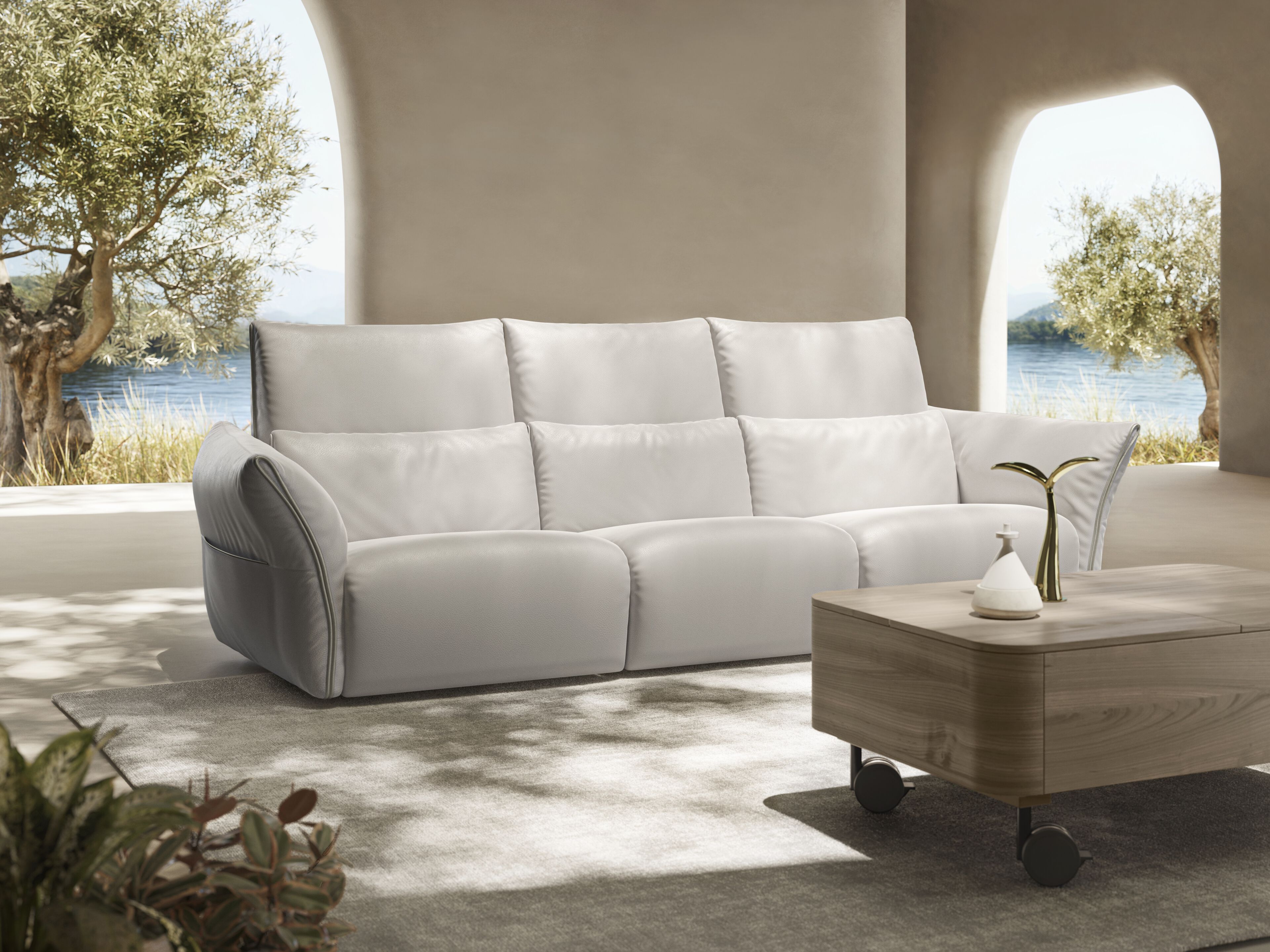 3-местный кожаный диван Natuzzi Italia Wellbe ARCH-00069101 - Вид №4