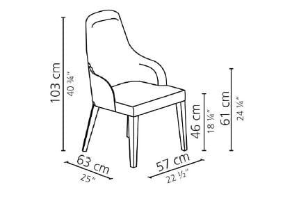 Мягкий тканевый стул с подлокотниками Casamilano DIANA ARCH-00013133 - Вид №2