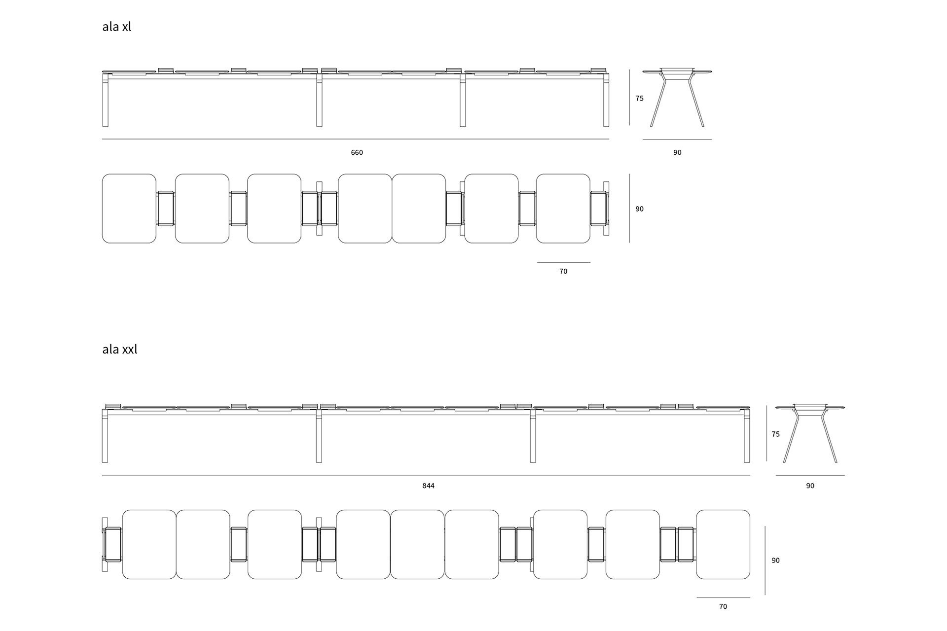 Прямоугольный стол из стали и дерева Nunc крыло ARCH-00006782 - Вид №8
