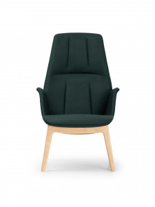 HV 9094 high backrest armchair with 4 legs wooden base True Design Hive