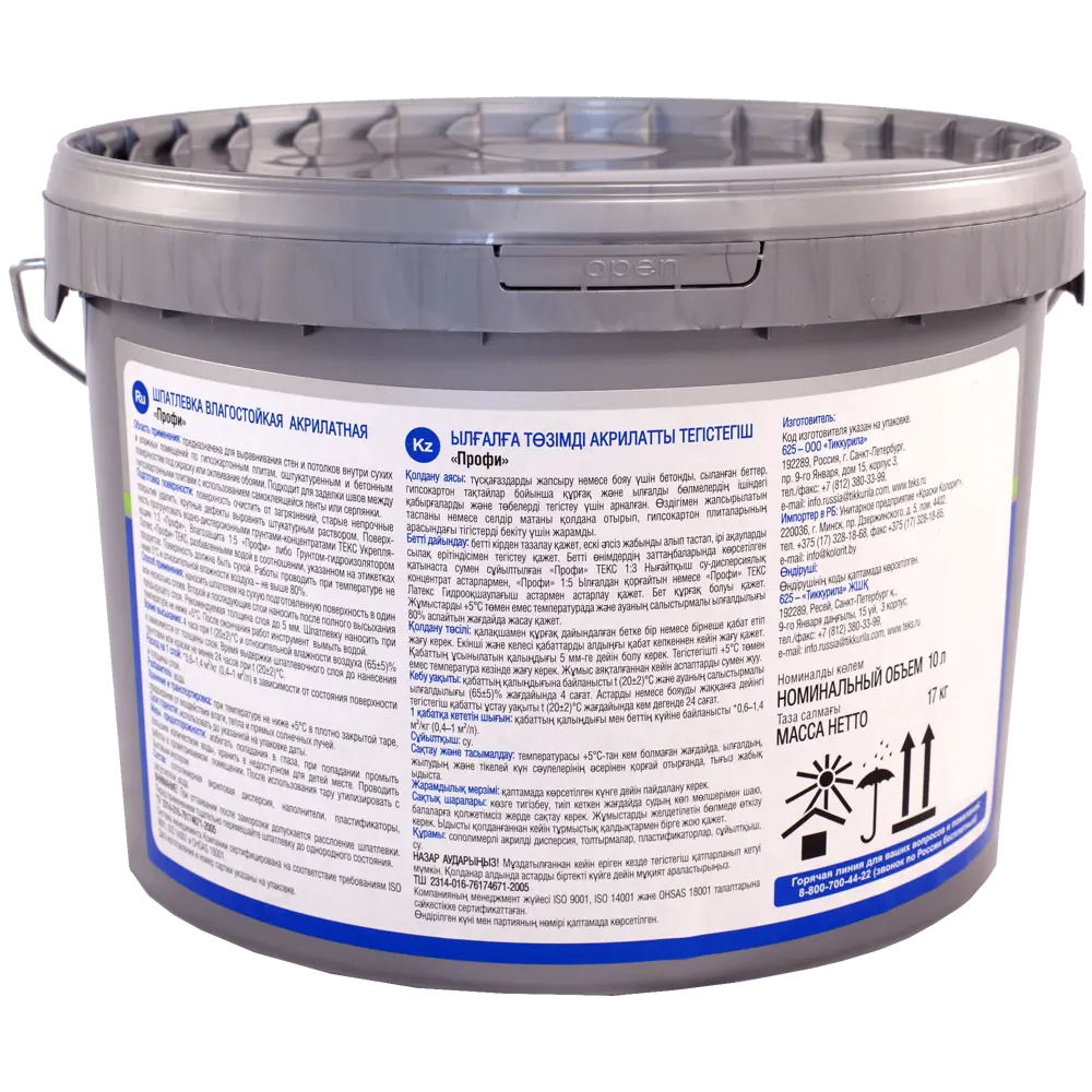 Шпатлевка влагостойкая Текс Профи 10 л STLM-2120346 - Вид №1