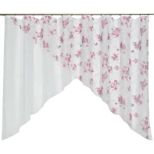 Комплект тюля на ленте для кухни «Мари» 280x160 см цвет розовый