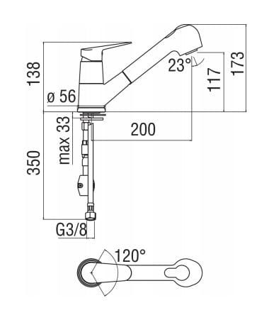 Смеситель для кухни на столешнице со съемным ручным душем Nobili Blues ARCH-00144743