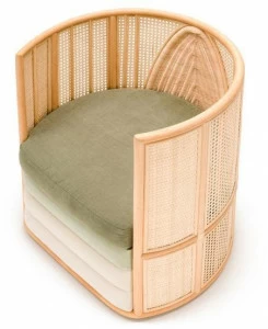 Bottega Intreccio Кресло плетеное с подлокотниками  P002
