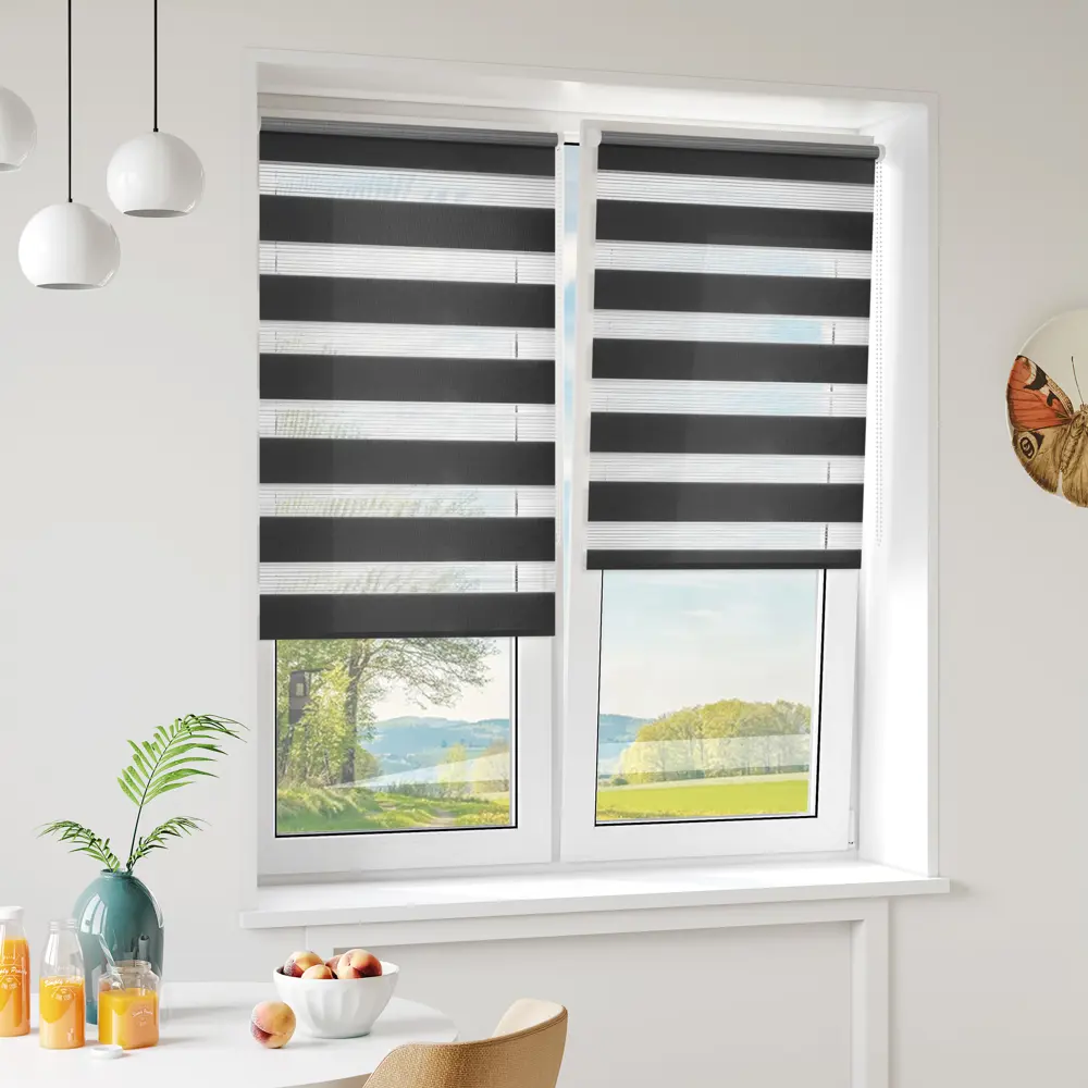 Штора рулонная день-ночь Мелоди 180x190 см графит MIAMOZA STLM-2016929 - Вид №2