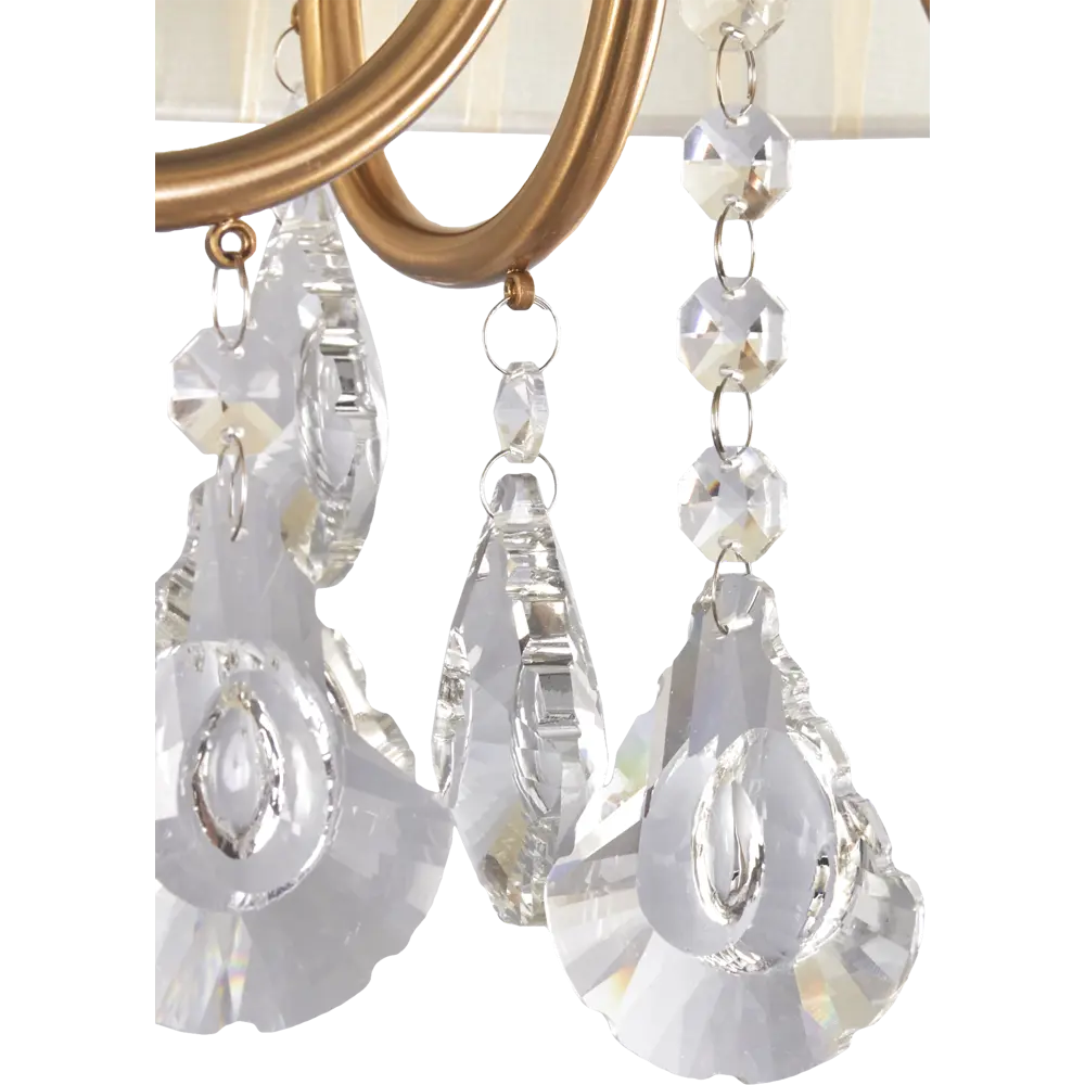 Люстра хрустальная подвесная Жаклин 4 лампы 8 м² цвет бежевый MW-Light STLM-2183507 - Вид №2