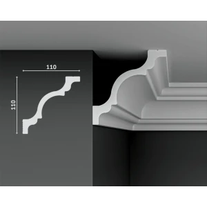 Плинтус Decostar PolyStyle SG-110/110 на потолок, полистирол (XPS) белый 2000x110 мм