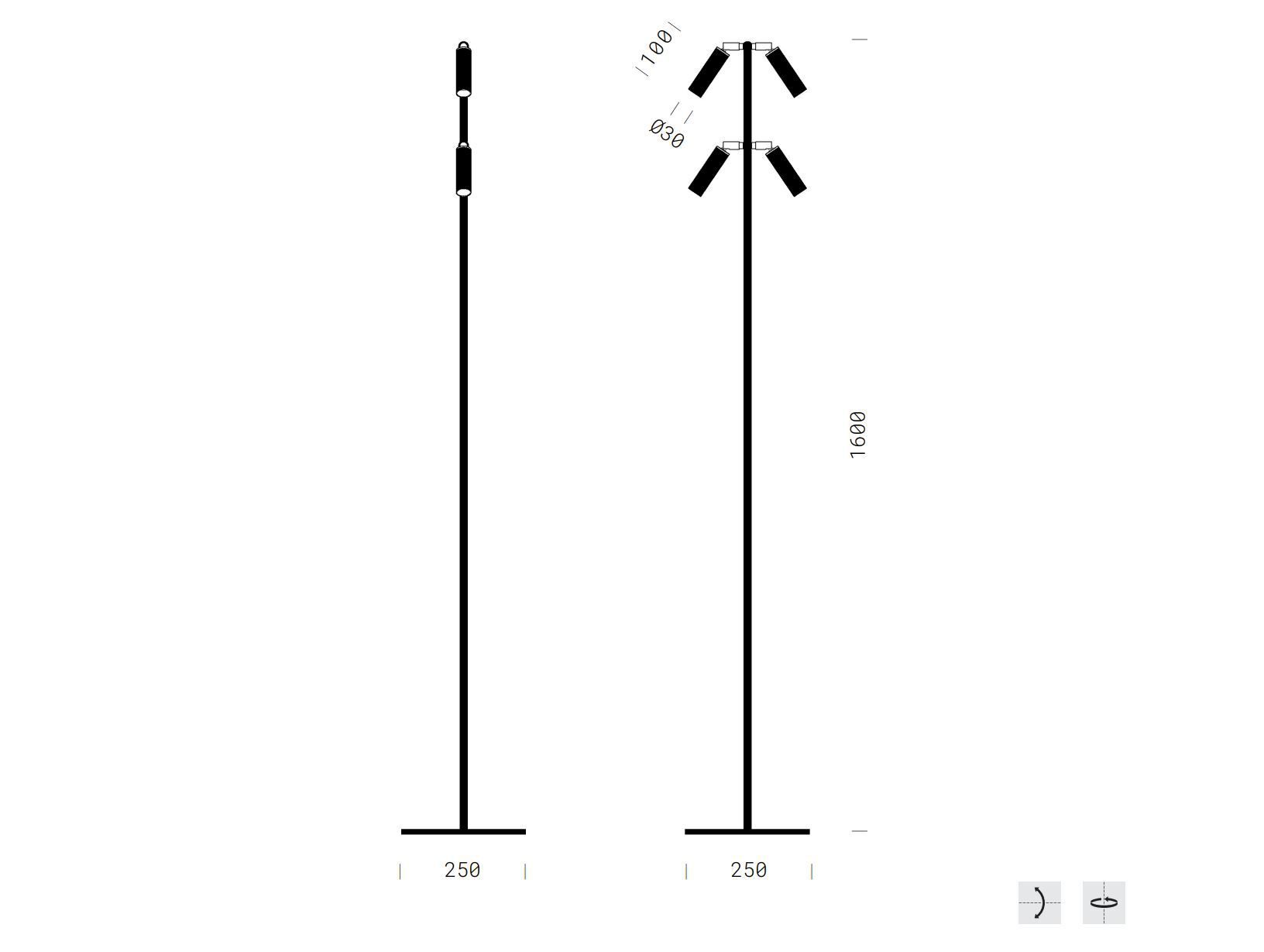 Регулируемый светодиодный торшер Renzo Serafini CILINDRO 4X ARCH-00045559 - Вид №2