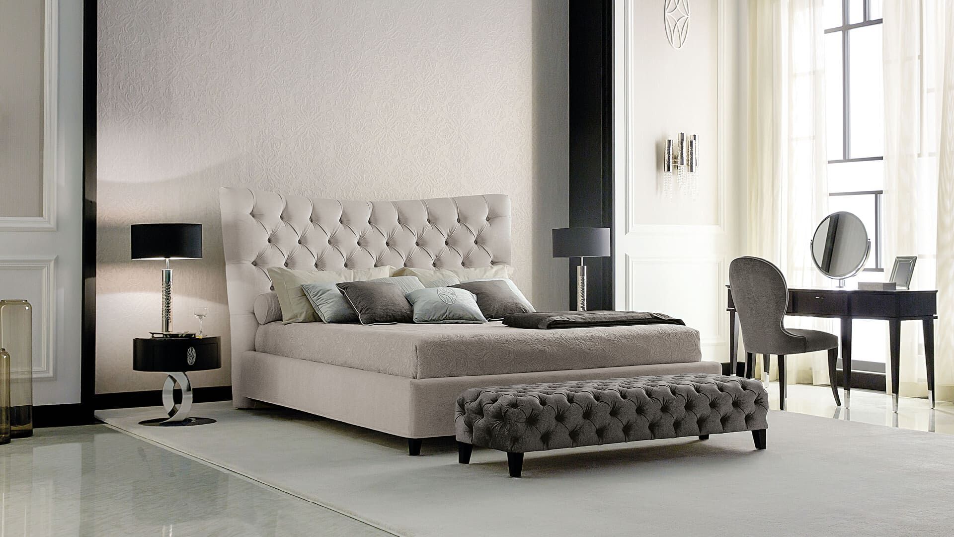 Двуспальная кровать из ткани с капитонным изголовьем OPERA CONTEMPORARY BERENICE ARCH-00143779 - Вид №2