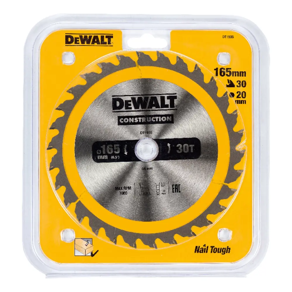 Диск по дереву Dewalt DT1935-QZ Т30 165x20x1.5 мм