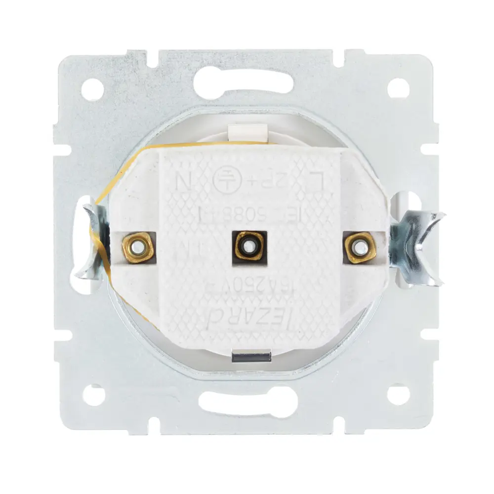 Розетка встраиваемая Lezard Rain с заземлением, цвет белый STLM-2178657 - Вид №3
