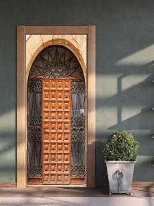 90225107 Наклейка интерьерная на дверь "Старинная испанская дверь" самоклеящаяся 80х200 см STLM-0138915 МЕЧТАТЕЛЬ ДИЗАЙН