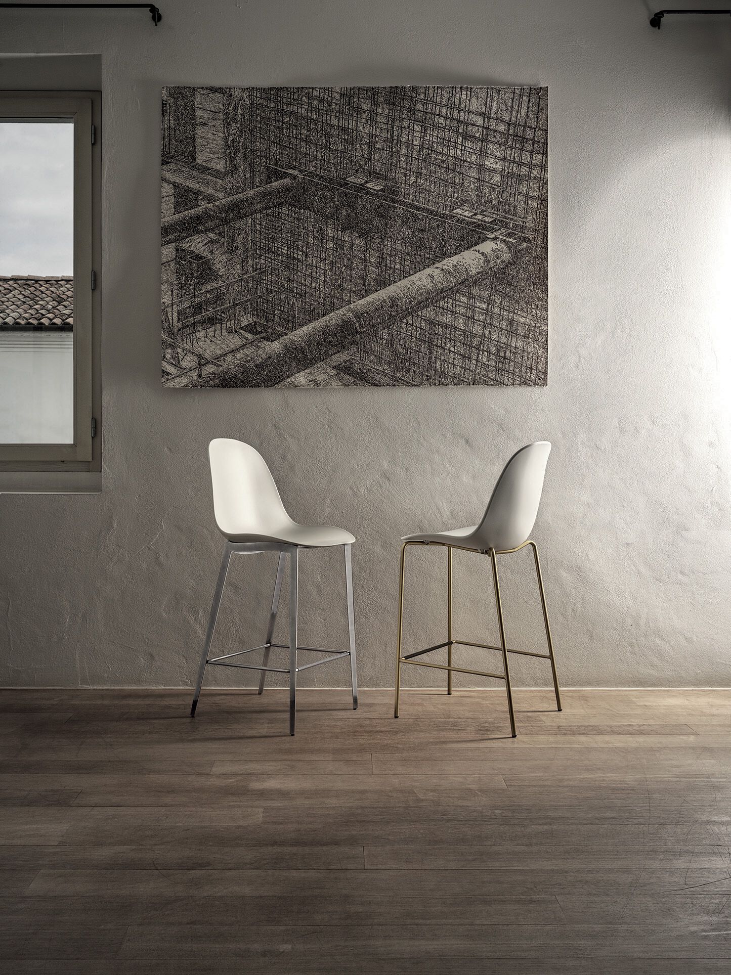 Высокий стул из полипропилена со спинкой Bontempi Casa Mood ARCH-00030295 - Вид №1