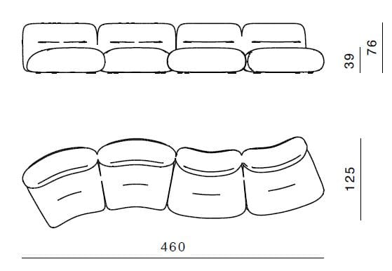 Бархатный секционный изогнутый диван GHIDINI1961 Mambo ARCH-00043346 - Вид №6