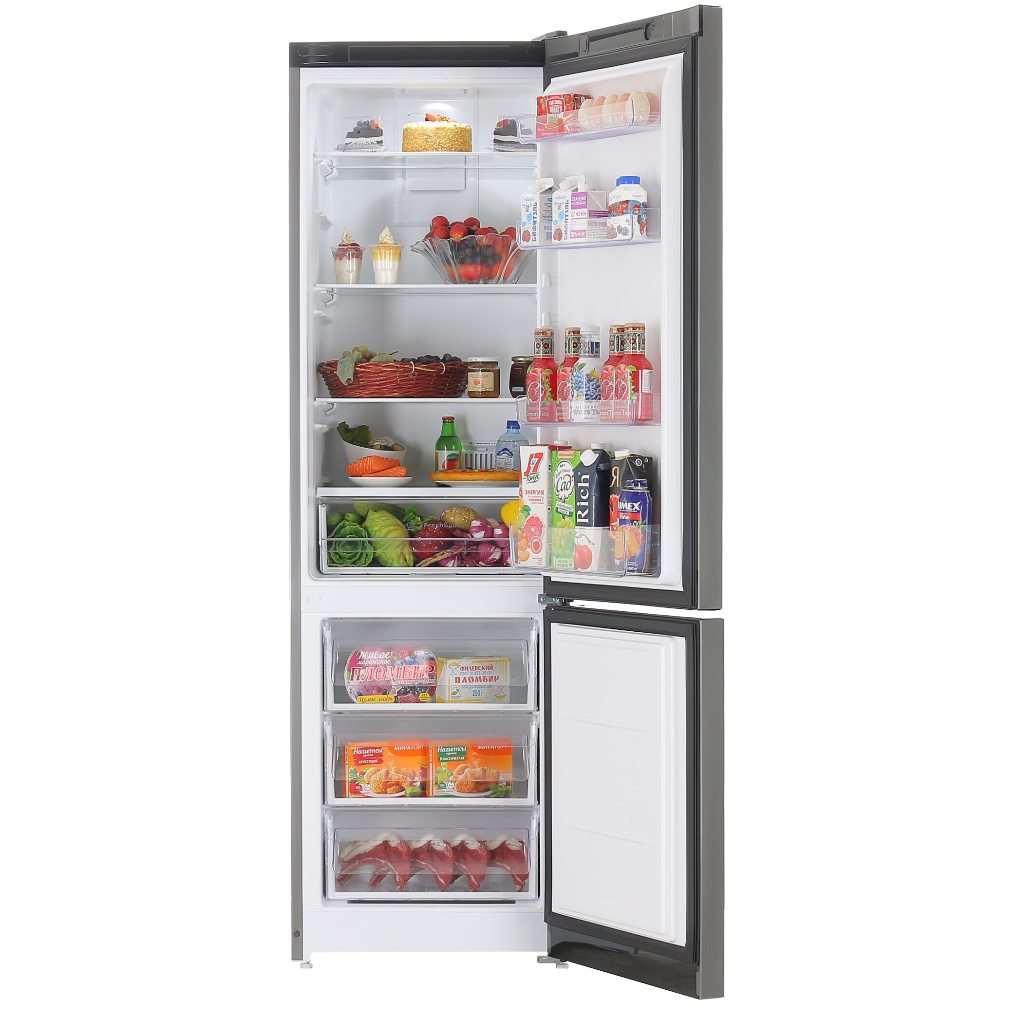 9086582 Холодильник с морозильником   Indesit ITS 5200 NG серый STDN-0132424 - Вид №5