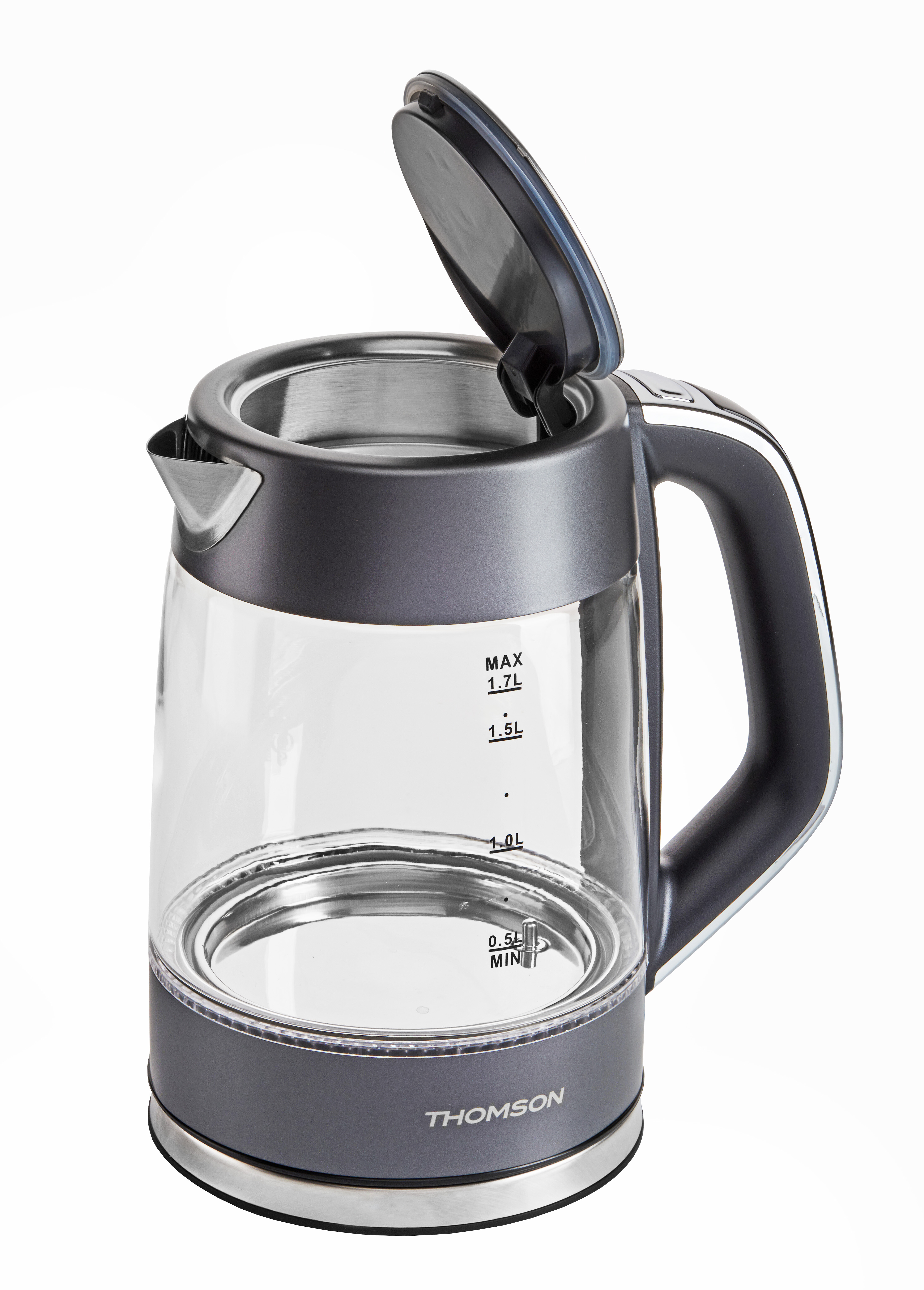 9099277 Электрочайник Thomson GLASS K20ES-2002 GRAY серый STDN-0078323 - Вид №2