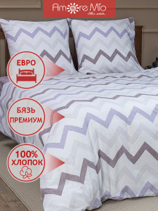90832863 Комплект постельного белья Eco cotton 43539, евро, хлопок цвет бежевый STLM-0404338 AMORE MIO