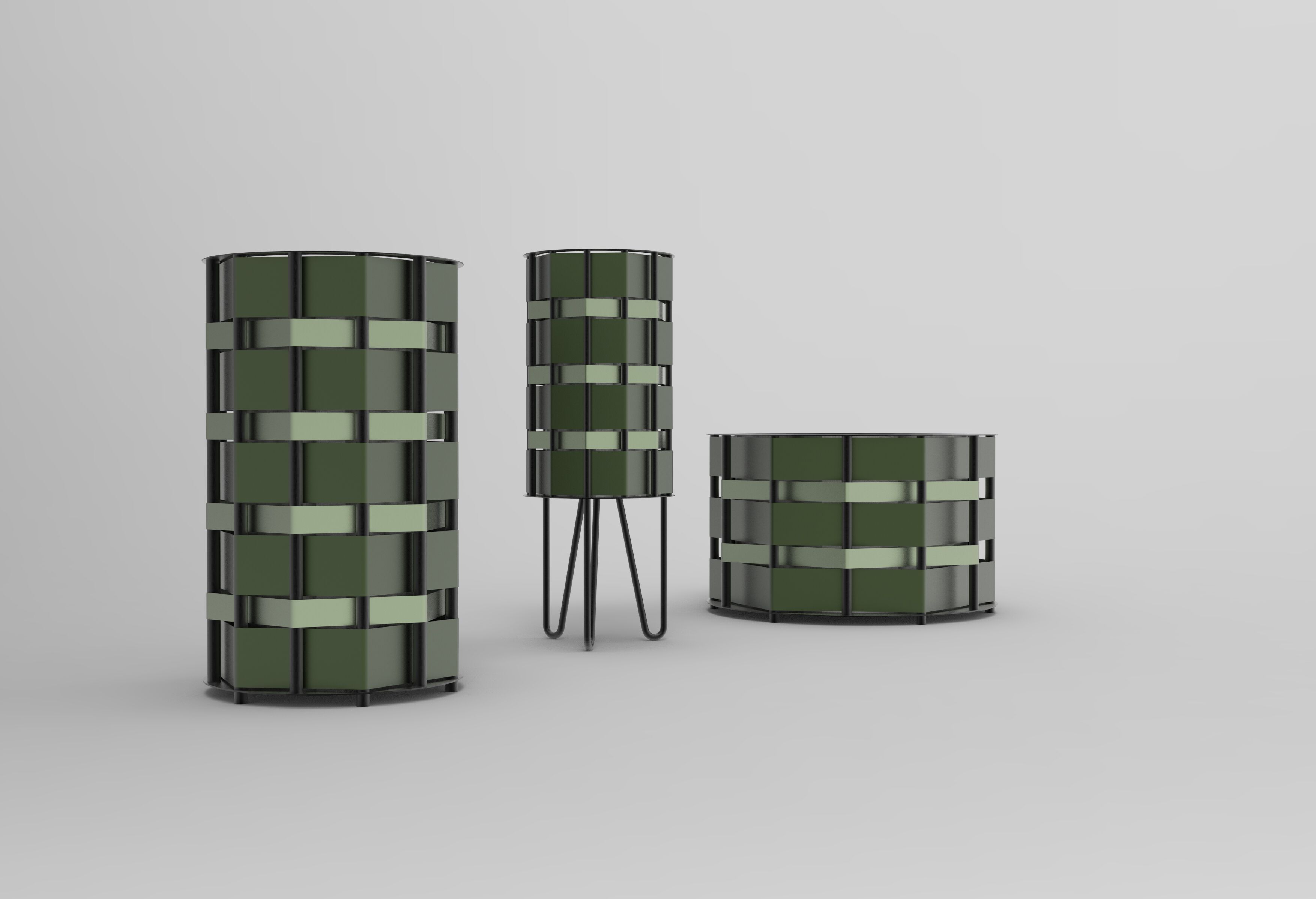 Оцинкованная стальная стойка для мусора Viscio Urban Design плетеная ARCH-00088247 - Вид №8