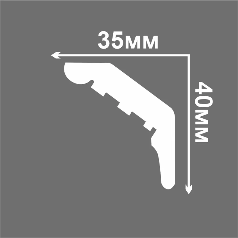 Плинтус потолочный полистирол C118/50 белый 35x40x2000 мм 16984446 STLM-2105417 Santreyd  - Вид №2