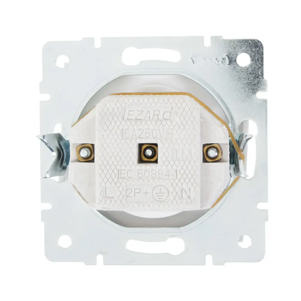 Розетка встраиваемая Lezard Rain без заземления, цвет белый STLM-2155556 - Вид №3
