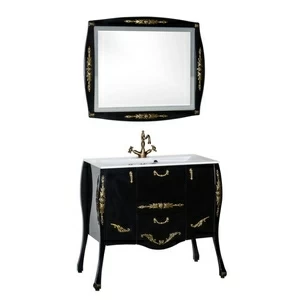 Комплект мебели Aquanet Виктория 90 черный/золото