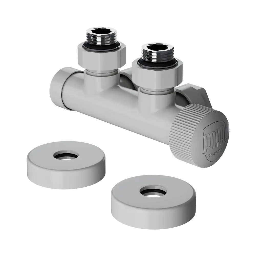 Узел нижнего подключения термостатический угловой Royal Thermo Design Pro 1/2" латунь цвет белый STLM-2065971