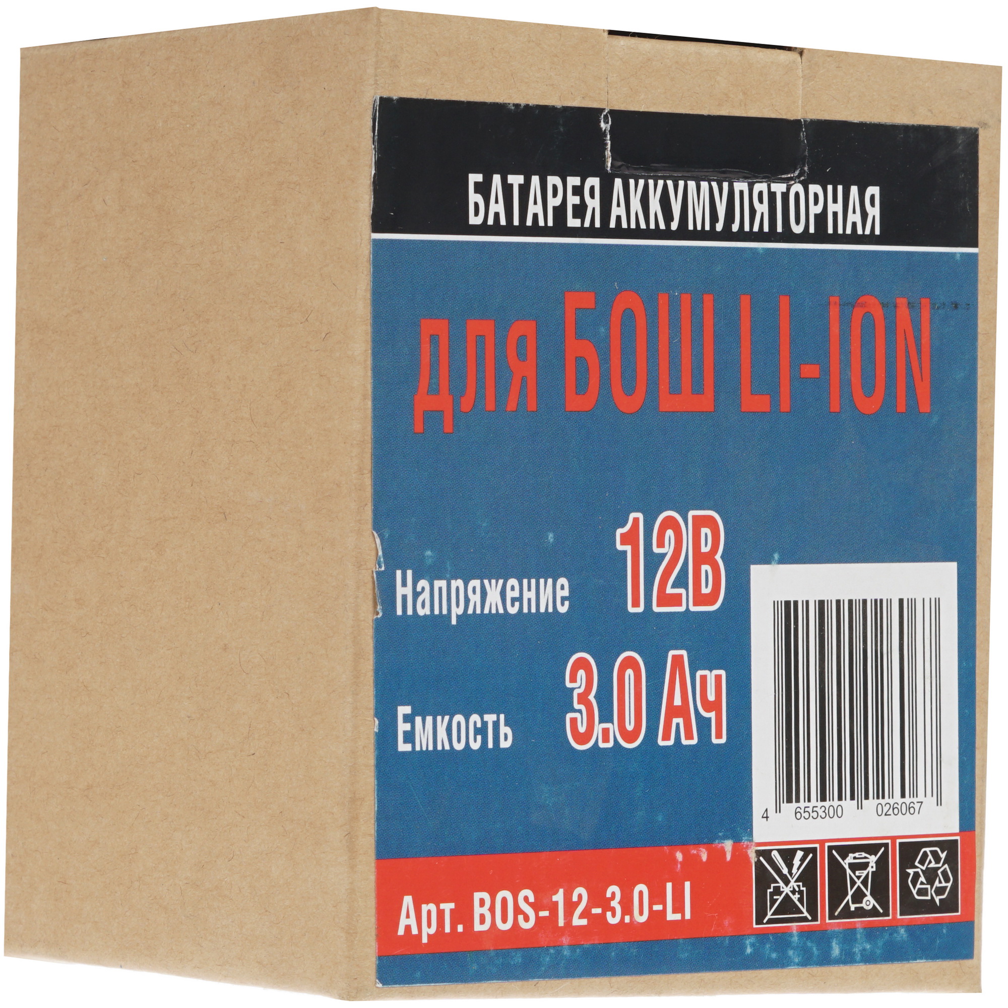 Аккумулятор P.I.T. Bos-12-3.0-Li 8123953 PIT STDN-0081155 - Вид №3