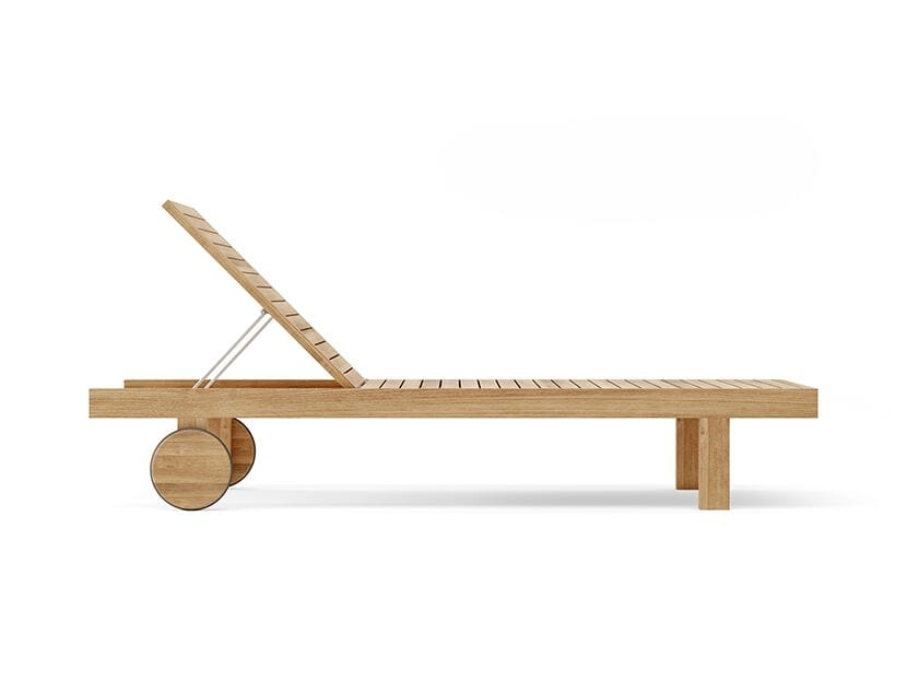 Садовая кровать с откидной спинкой из тикового дерева с колесами Walters Resort ARCH-00104997 - Вид №2