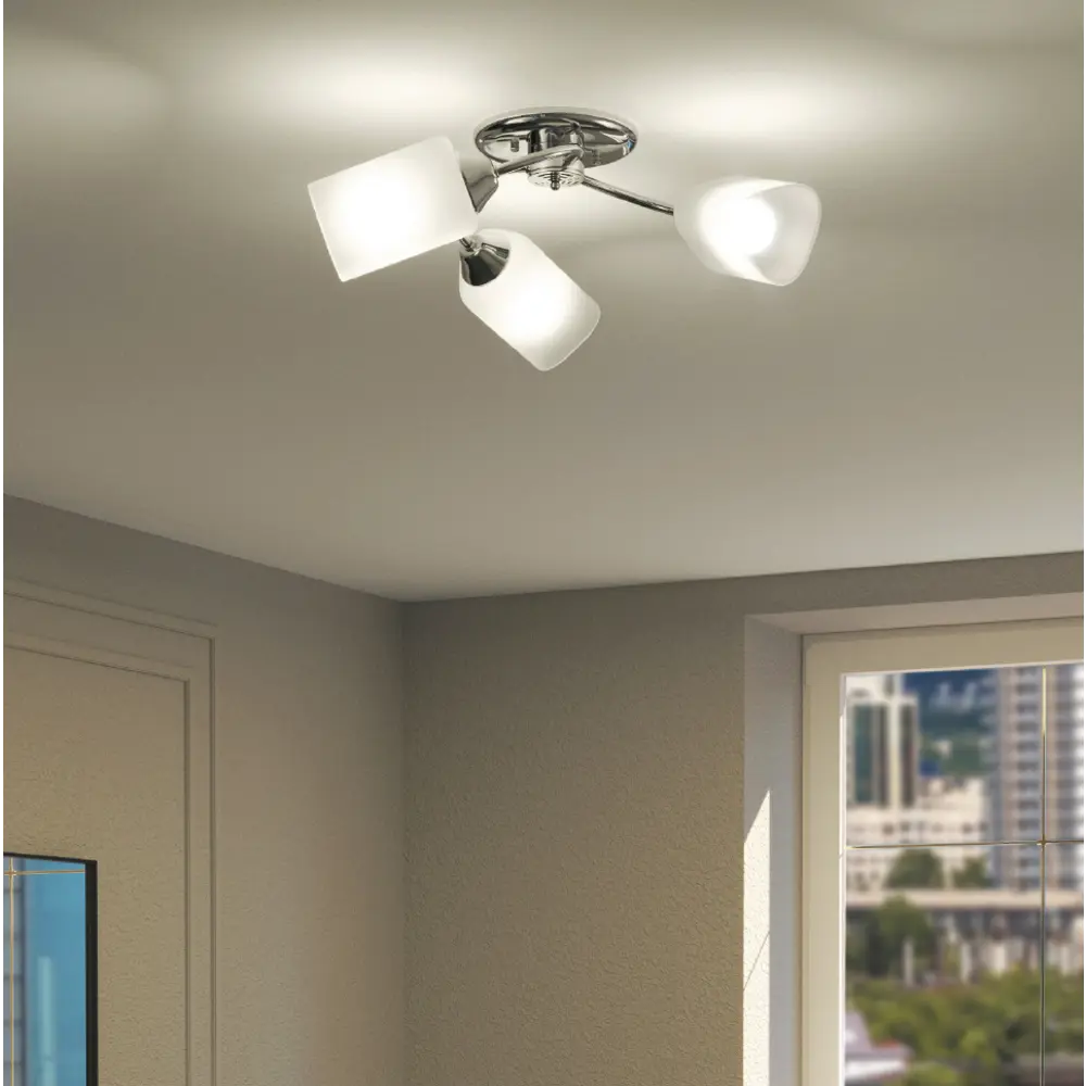 Люстра потолочная Inspire «Cornusse» 52412 3 лампы 9 м² цвет бело-серый STLM-2000700 - Вид №9