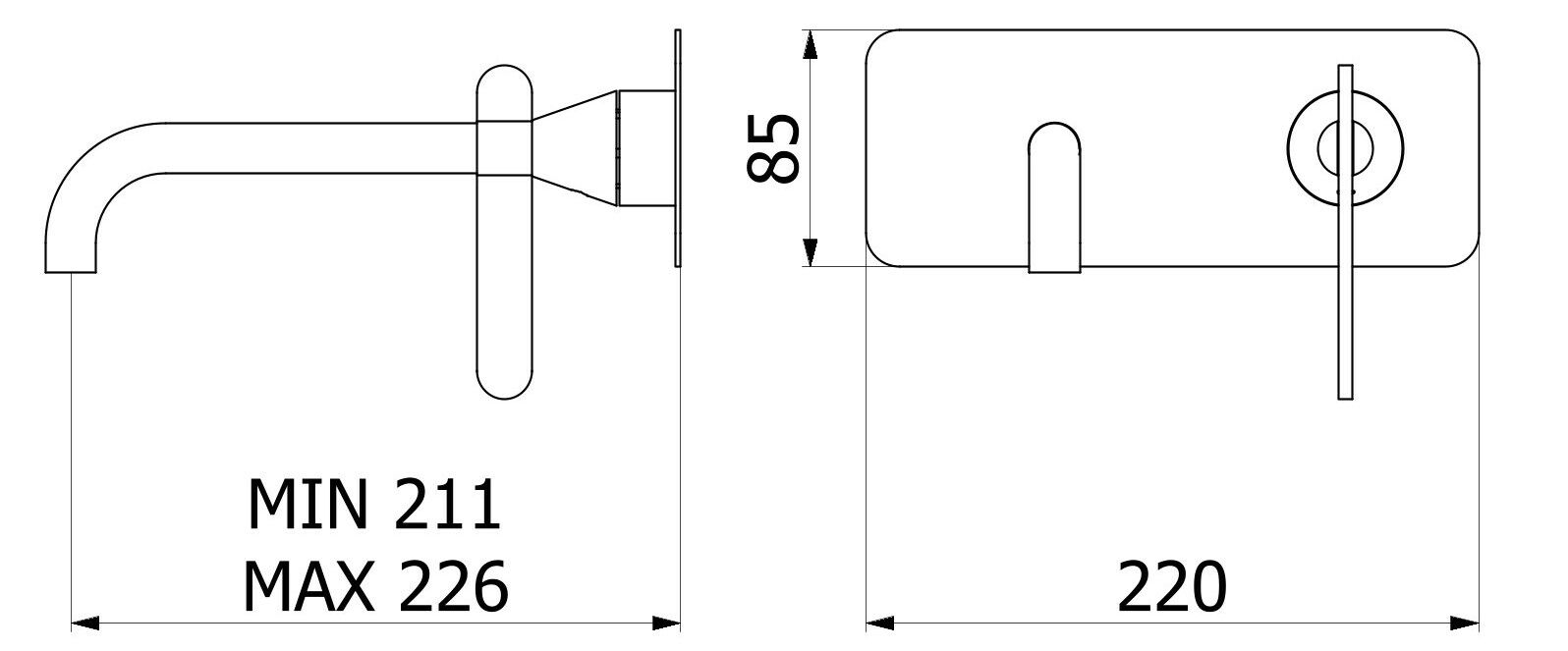 Настенный смеситель для раковины с 2 отверстиями IB Soho ARCH-00063731 - Вид №5
