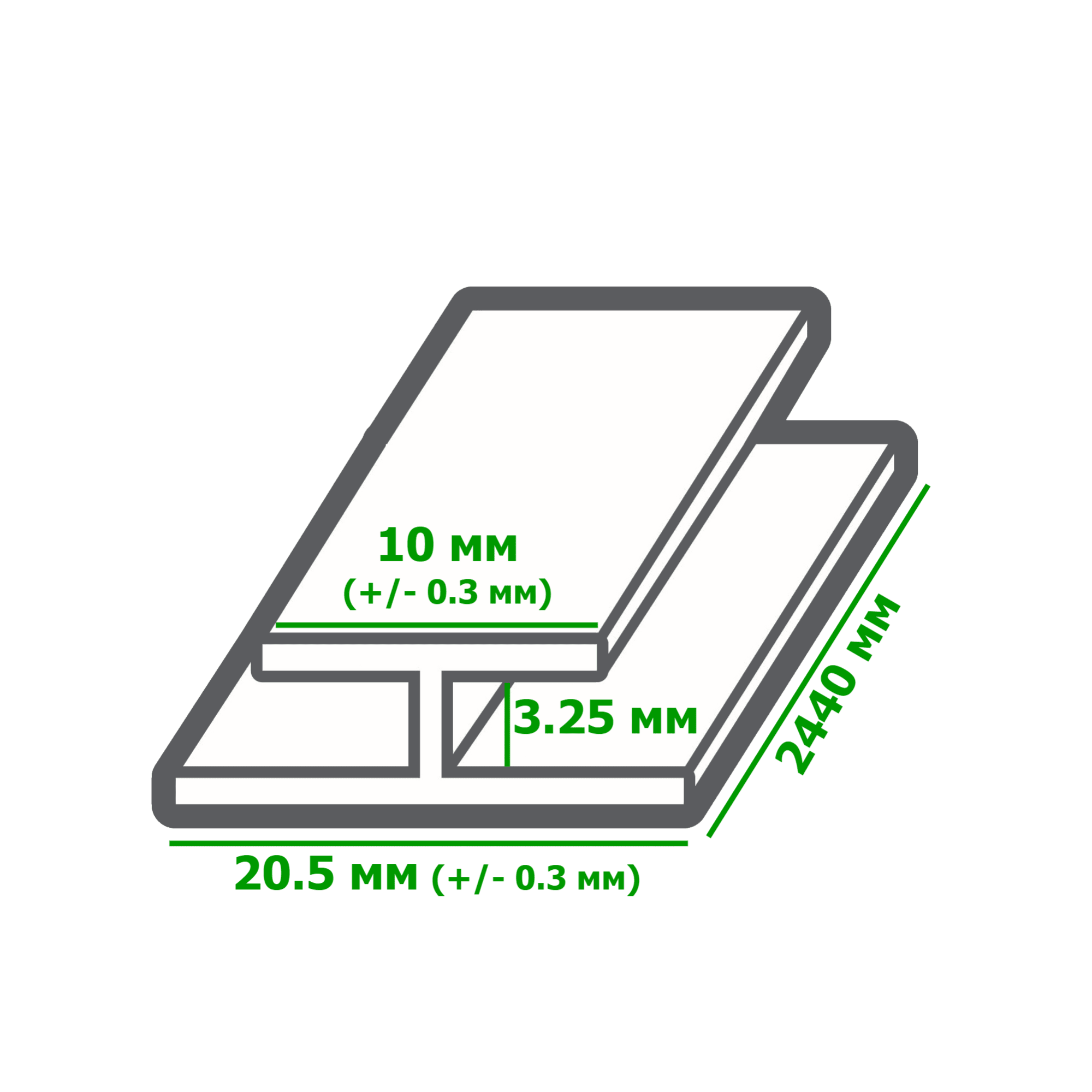 10151005 Профиль ПВХ соединительный 2440 мм, цвет белый Santreyd  - Вид №4