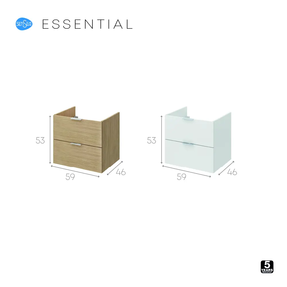 Тумба под раковину подвесная Sensea Essential 60 см цвет белый STLM-2102299 - Вид №4