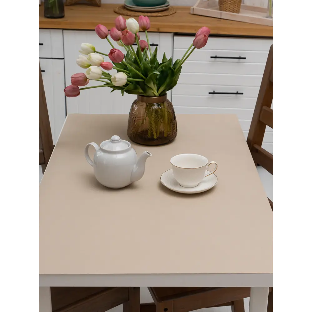 Скатерть Brooklin Шагрень квадратная 80x120 см цвет бежевый 88623641 STLM-2111836 Santreyd - Вид №2