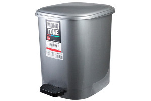 17526456 Прямоугольный мусорный контейнер 10 л с педалью пластик темно-серый 1/6 ПЛ-BO640m BORA