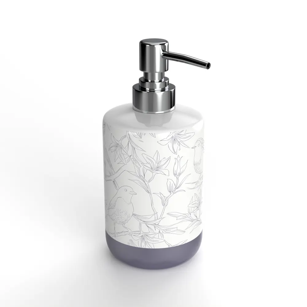 Дозатор для жидкого мыла Lemer Bird цвет бело-фиолетовый STLM-2055362
